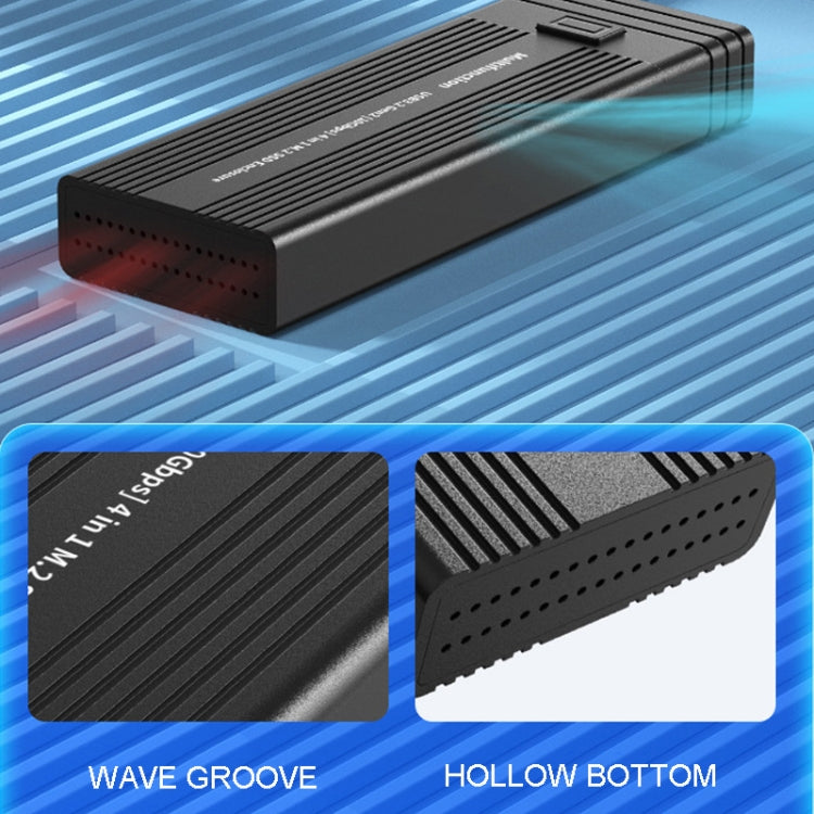 M.2 NVME SATA SSD Enclosure Adapter With 4 In 1 Hub USB 3.2 Gen 2 10Gbps HDD Adapter Support SD/TF Card Read(Black) - HoMEdemic™ 