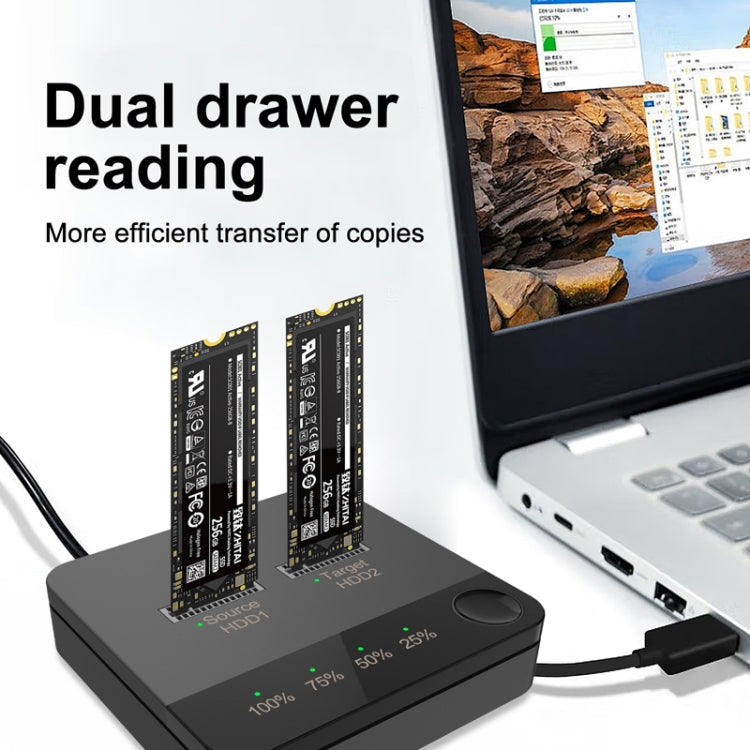M.2 SATA Hard Disk Duplicator Solid State Drive SSD Mobile Hard Drive Enclosure(Black) - HoMEdemic™ 