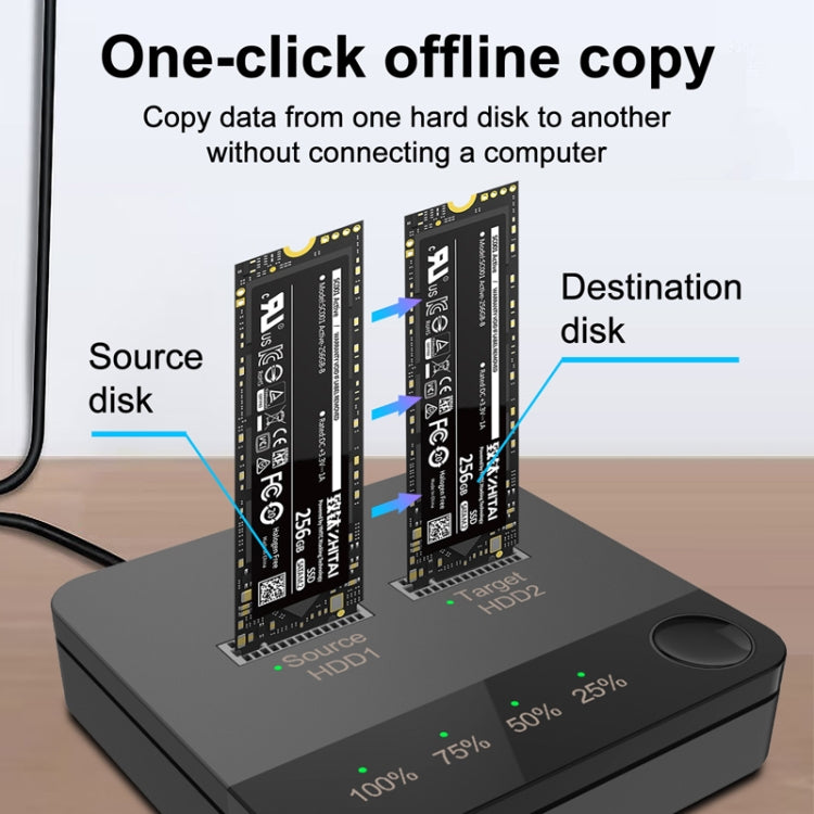 M.2 SATA Hard Disk Duplicator Solid State Drive SSD Mobile Hard Drive Enclosure(Black) - HoMEdemic™ 