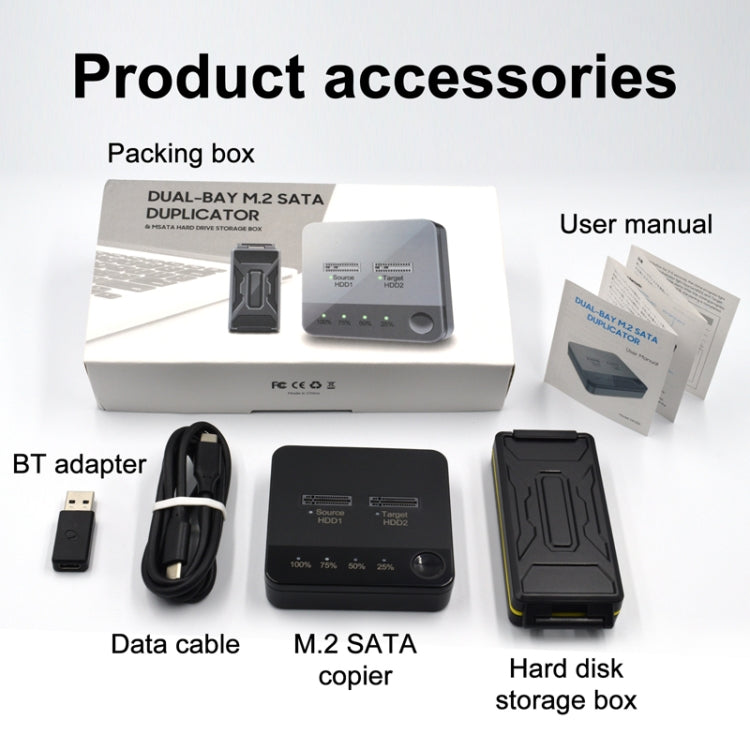 M.2 SATA Hard Disk Duplicator Solid State Drive SSD Mobile Hard Drive Enclosure(Black) - HoMEdemic™ 