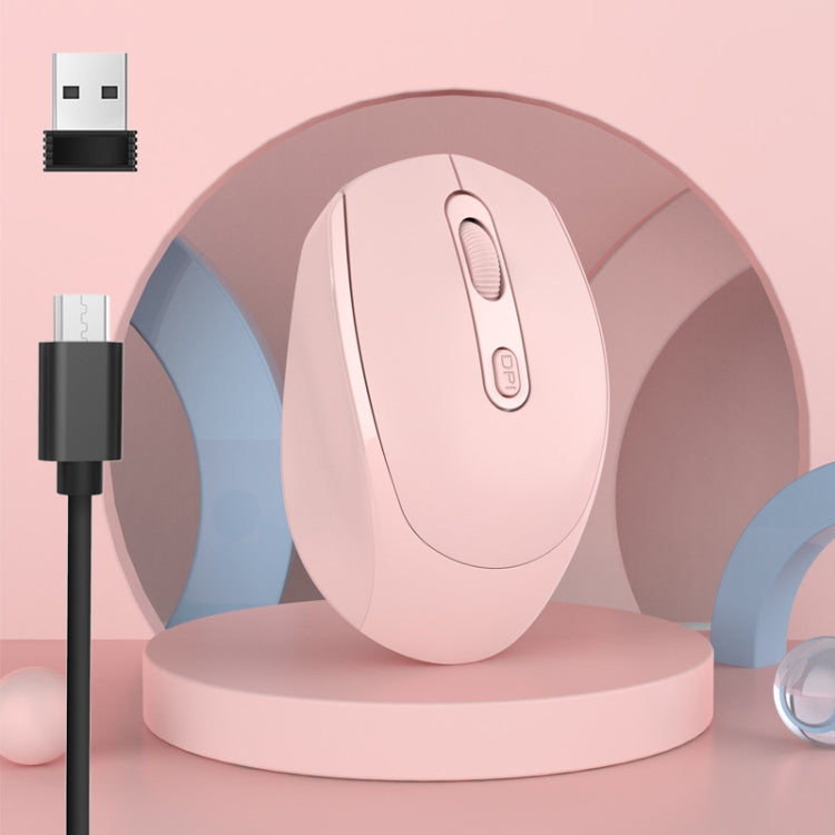 M107 4-buttons 1600 DPI 2.4GHz Wireless Rechargeable Mouse (Pink) - HoMEdemic™ 