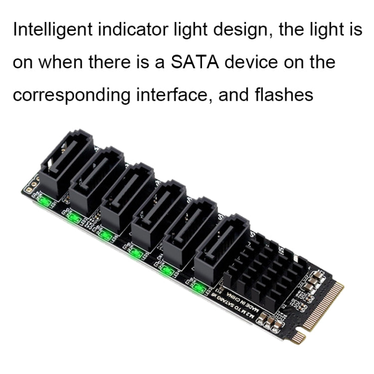 M2 M-EKY PCIE3.0 To SATA6G Transfer Expansion Card 6 Port Hard Disk Expansion Adapter Card(PH516) - HoMEdemic™ 