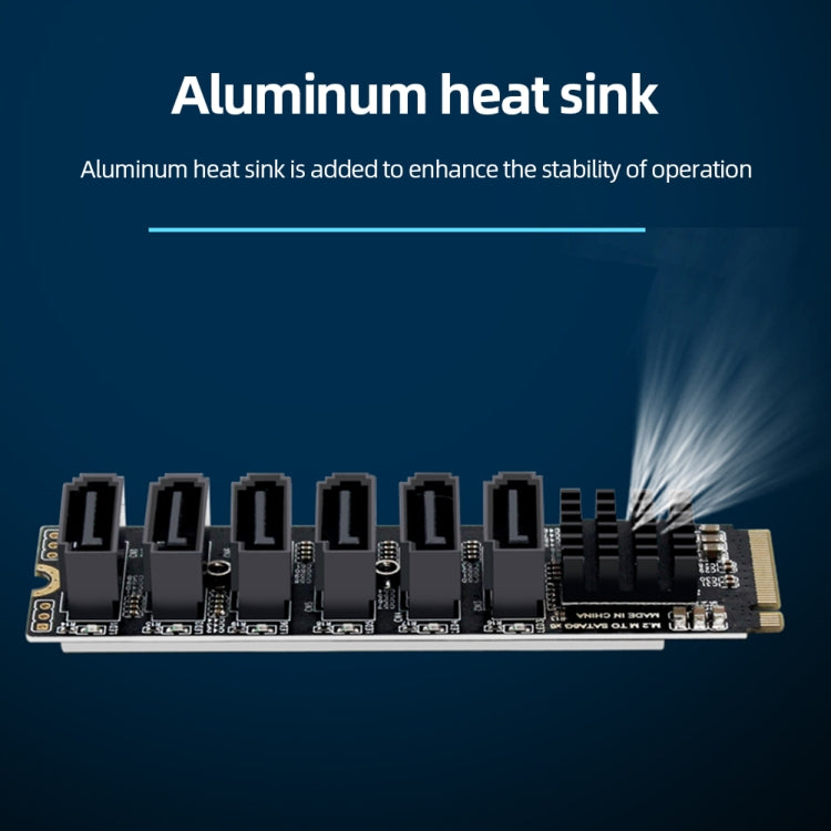 M2 M-EKY PCIE3.0 To SATA6G Transfer Expansion Card 6 Port Hard Disk Expansion Adapter Card(PH516) - HoMEdemic™ 