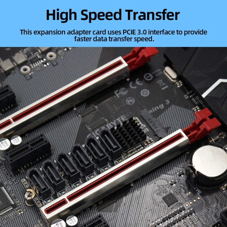 M2 M-EKY PCIE3.0 To SATA6G Transfer Expansion Card 6 Port Hard Disk Expansion Adapter Card(PH516) - HoMEdemic™ 