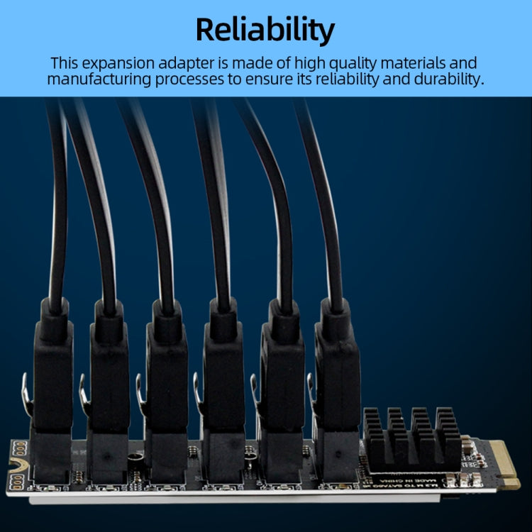 M2 M-EKY PCIE3.0 To SATA6G Transfer Expansion Card 6 Port Hard Disk Expansion Adapter Card(PH516) - HoMEdemic™ 