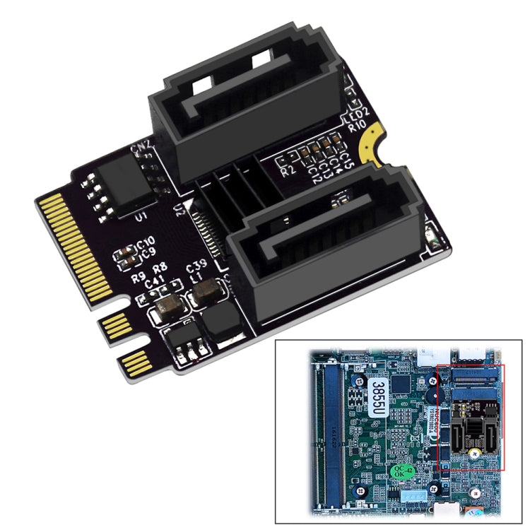 M2 to SATA3.0 Adapter Card PCI-E3.0 Card KEY A+E WiFi M.2 to SATA JMB582 Chip(Black) - HoMEdemic™ 