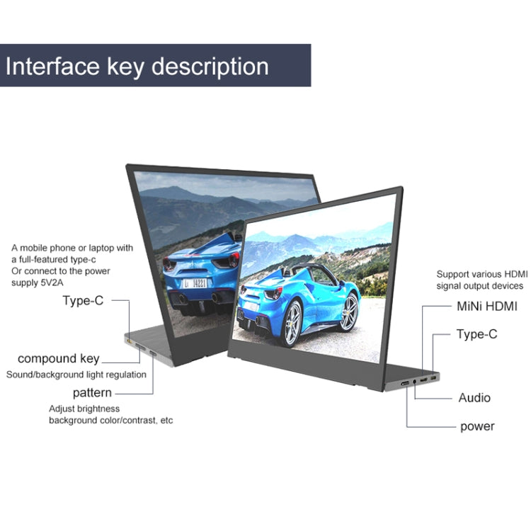M8 14inch 1080P Ultra-thin HD Portable Narrow-edge Display - HoMEdemic™ 