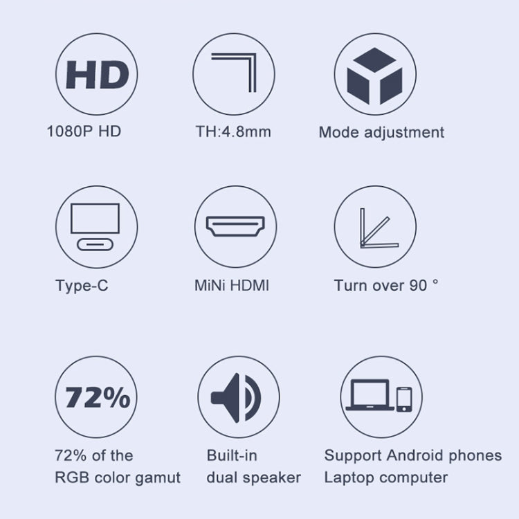 M8 14inch 1080P Ultra-thin HD Portable Narrow-edge Display - HoMEdemic™ 