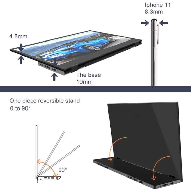 M8 14inch 1080P Ultra-thin HD Portable Narrow-edge Display - HoMEdemic™ 