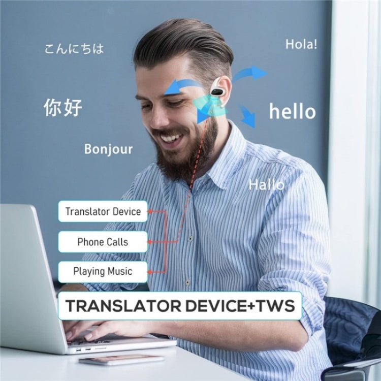 M8 Noise Reduction Smart Voice Translator TWS Bluetooth Headset 144 Languages Translation Earphones(White) - HoMEdemic™ 