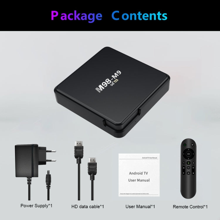 M98-M9 Quad-core ARM Cortex-A53 WiFi Bluetooth 4K HD Android TV Box, RAM:2GB+8GB(US Plug) - HoMEdemic™ 