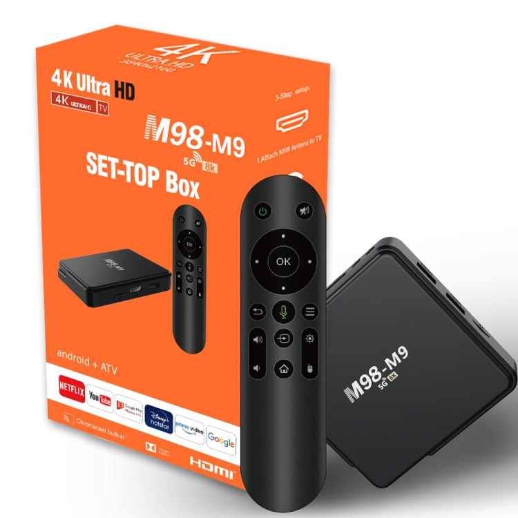 M98-M9 Quad-core ARM Cortex-A53 WiFi Bluetooth 4K HD Android TV Box, RAM:2GB+8GB(US Plug) - HoMEdemic™ 