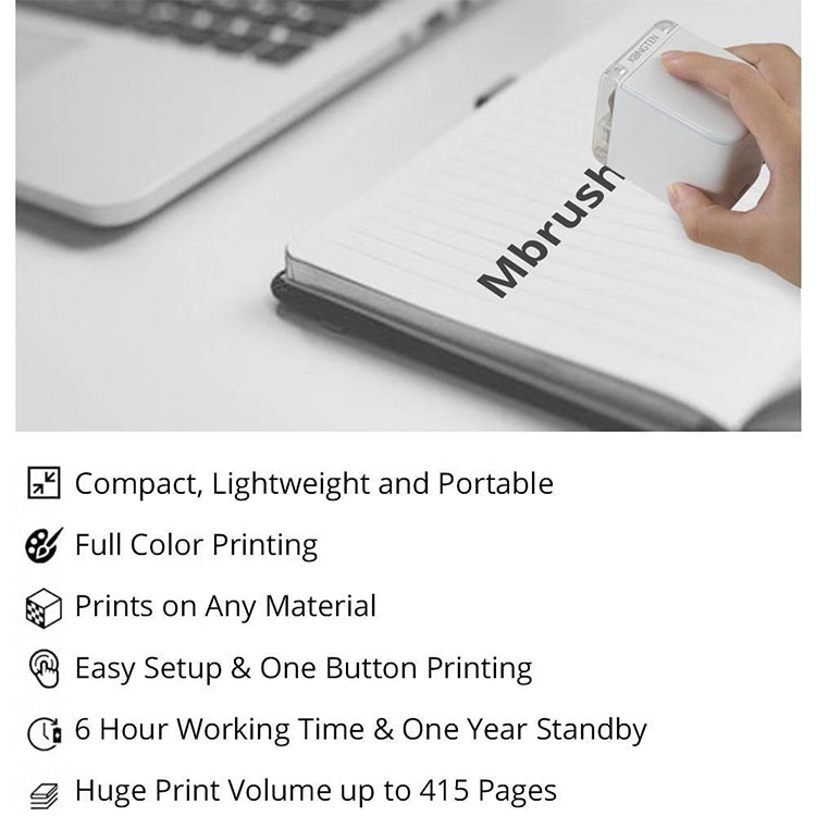 MBrush01 1200 DPI Mini Portable Colorful Printer - HoMEdemic™ 