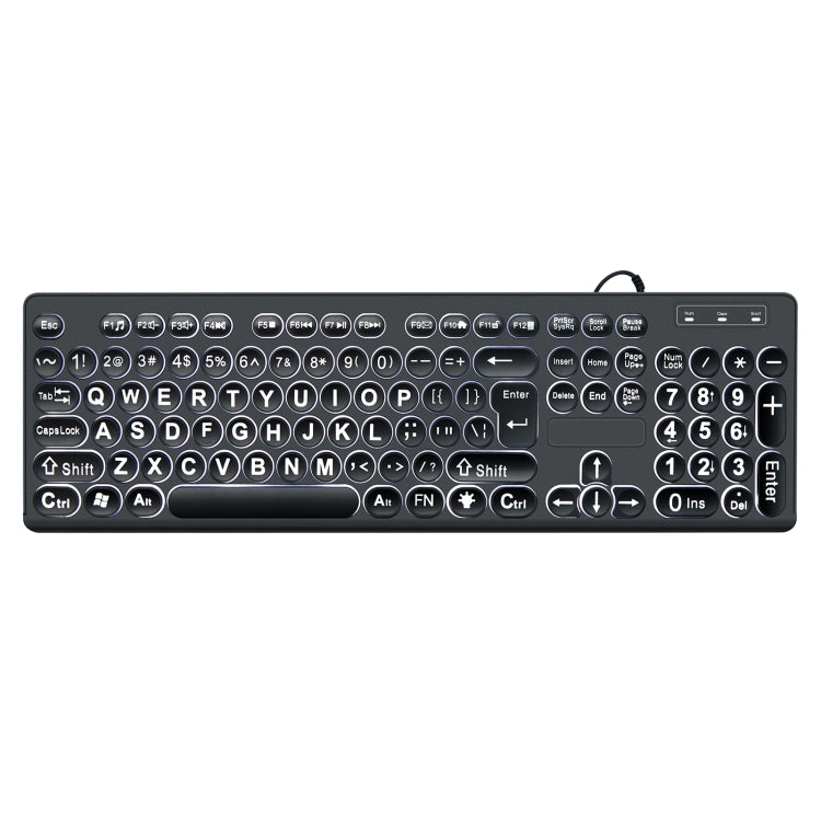 MC-K315 104 Keys Large Characters Blacklit Wired Keyboard(Black) - HoMEdemic™ 