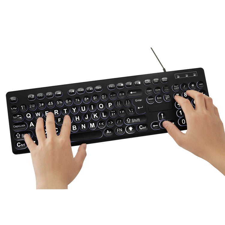 MC-K315 104 Keys Large Characters Blacklit Wired Keyboard(Black) - HoMEdemic™ 