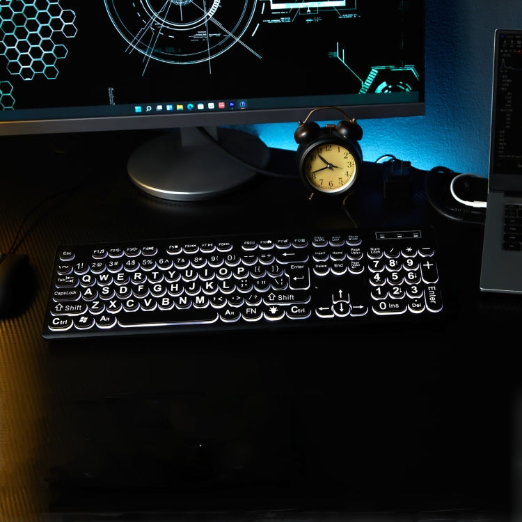 MC-K315 104 Keys Large Characters Blacklit Wired Keyboard(Black) - HoMEdemic™ 