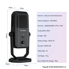 Yanmai SF-900 Multi-function Four Directivity Studio Recording Condenser Microphone with Desktop Stand - HoMEdemic™ 