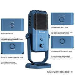 Yanmai SF-900 Multi-function Four Directivity Studio Recording Condenser Microphone with Desktop Stand - HoMEdemic™ 