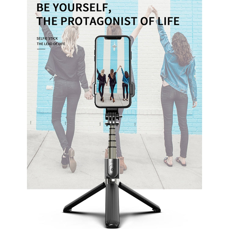 L03 Aluminum Alloy Foldable Bluetooth Tripod Selfie Stick, L03 Black