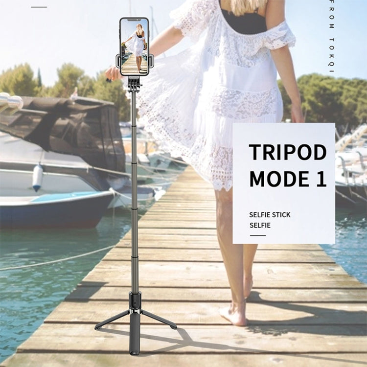 L03 Aluminum Alloy Foldable Bluetooth Tripod Selfie Stick, L03 Black