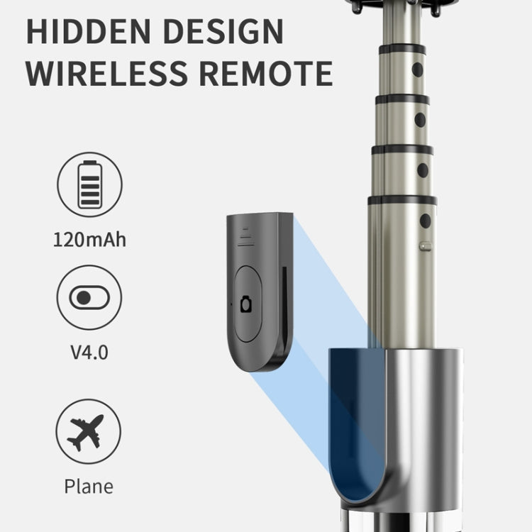 L03 Aluminum Alloy Foldable Bluetooth Tripod Selfie Stick, L03 Black