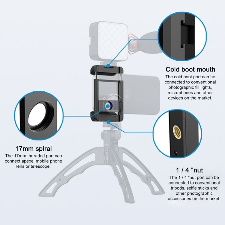 APEXEL F001 Multifunctional Handheld Stabilizer Rig Mount Lens Phone Clip - HoMEdemic™ 
