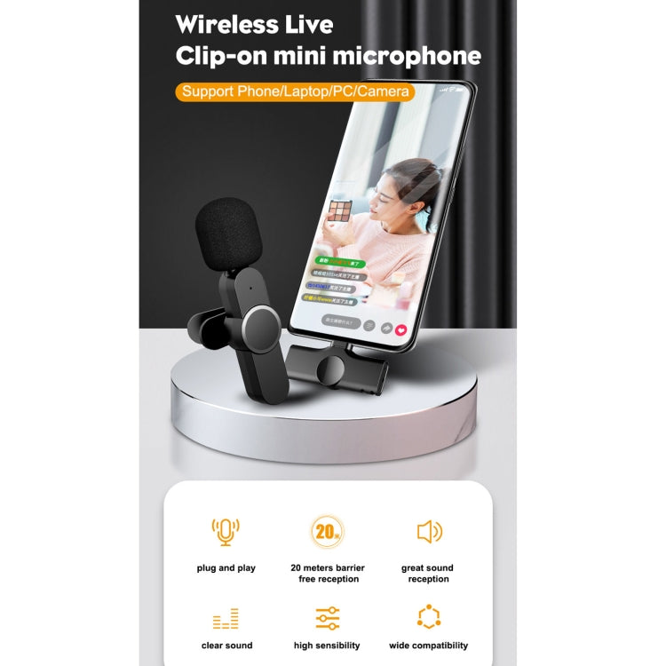 Type-C / USB-C Interface Live Broadcast Wireless Lavalier Microphone, Type-C - HoMEdemic™ 