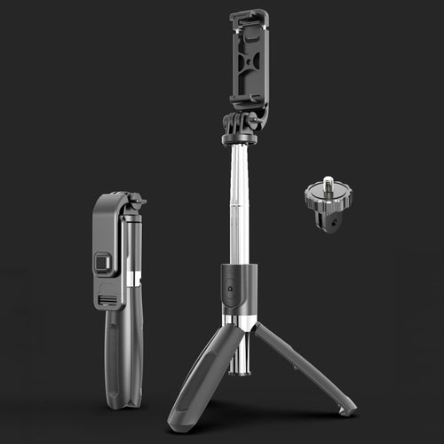 L02 100cm Multi-function Adjustable Bluetooth Self-timer Pole Tripod Selfie Stick - HoMEdemic™ 