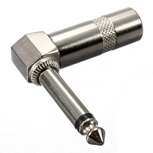 1/4 Inch 6.35mm Audio Mono Plug L-shaped Right Angle Screw Jack Male Guitar Audio Connector - HoMEdemic™ 