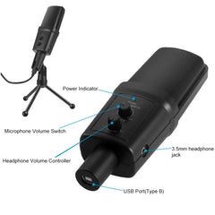 Yanmai SF-970 Professional Condenser Sound Recording Microphone with Tripod Holder & USB Cable , Cable Length: 1.8m - HoMEdemic™ 