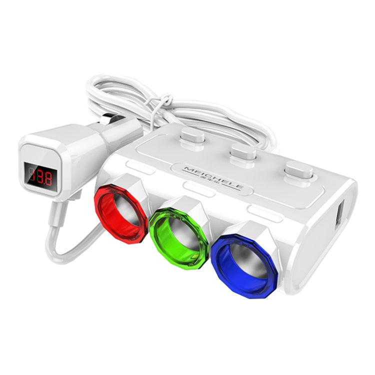 MEICHELE Car Cigarette Lighter Charger Dual USB 1A+2.1A With Switch(White Voltage Version) - HoMEdemic™ 