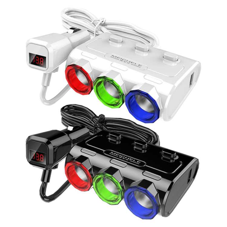 MEICHELE Car Cigarette Lighter Charger Dual USB 1A+2.1A With Switch(White Voltage Version) - HoMEdemic™ 