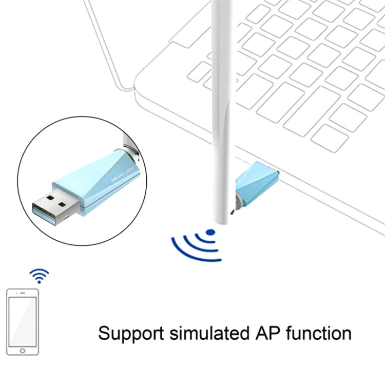 MERCURY MW150UH Mini USB Wireless Network Card Desktop Computer Laptop Wifi Receiver - HoMEdemic™ 