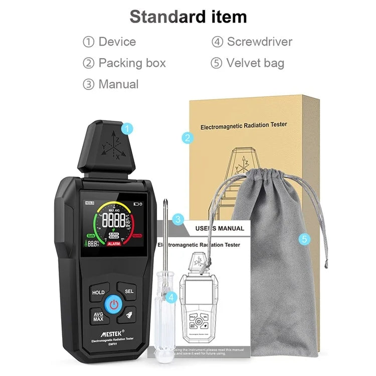 MESTEK  EMF01 Electromagnetic Radiation Detector Highly Sensitive 3-Axis Sensing Probe - HoMEdemic™ 