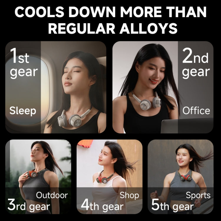 MF088 XINGLUO Neck Band Electric Fan(White) - HoMEdemic™ 