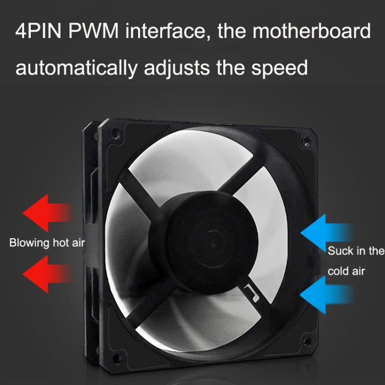 MF12025 4pin High Air Volume High Wind Pressure FDB Magnetic Suspension Chassis Fan 3000rpm (Black) - HoMEdemic™ 