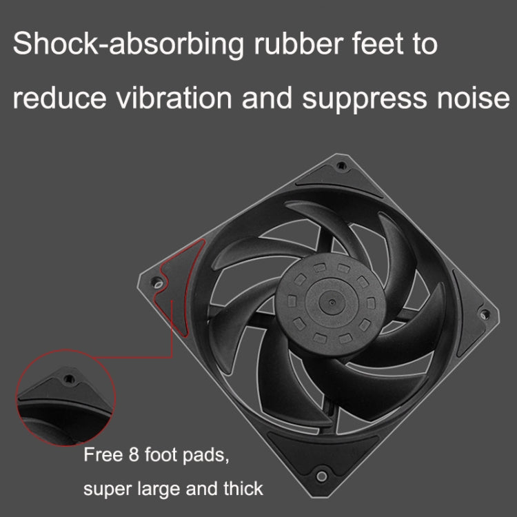 MF12025 4pin High Air Volume High Wind Pressure FDB Magnetic Suspension Chassis Fan 3000rpm (Black) - HoMEdemic™ 