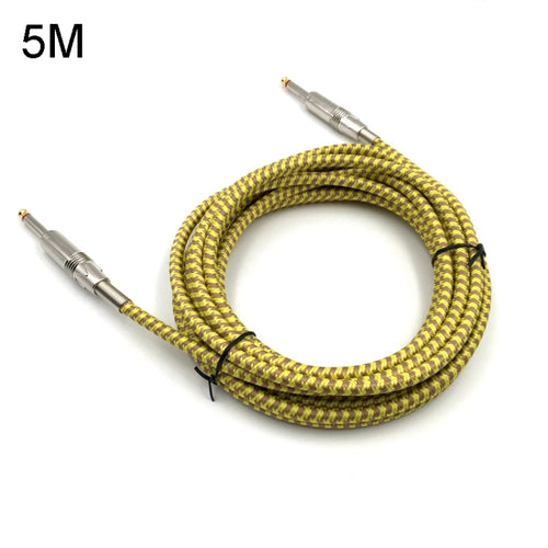 Wooden Guitar Bass Connection Cable Noise Reduction Braid Audio Cable, Cable Length: 5m - HoMEdemic™ 