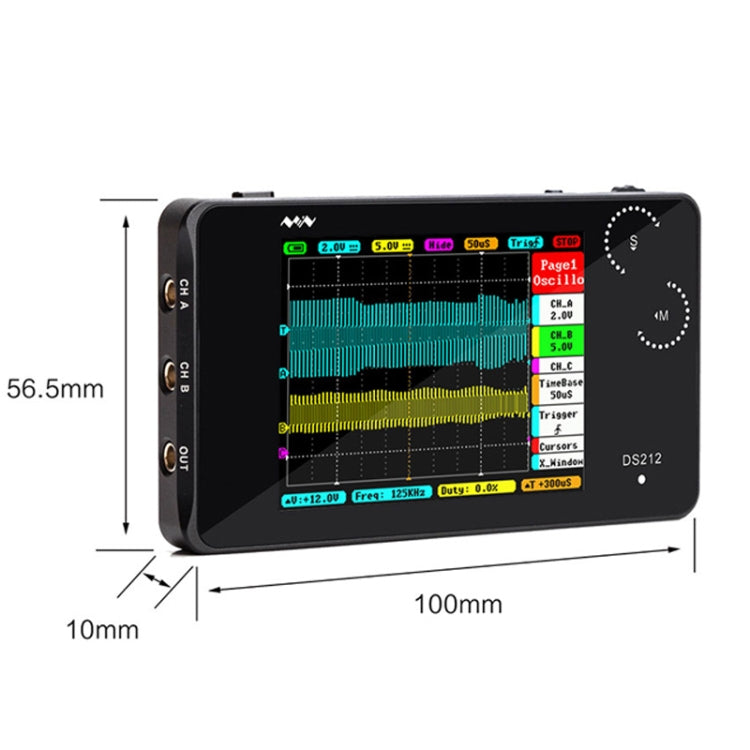 MINIWARE Dual Channel Mini Portable Handheld Digital Storage Oscilloscope, Model: DS212 - HoMEdemic™ 