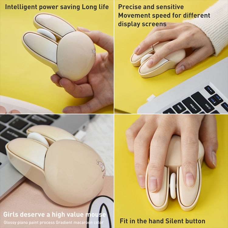 MOFii M6 Rabbit Shape 2.4G Wireless Mute Mouse(Milk Tea) - HoMEdemic™ 
