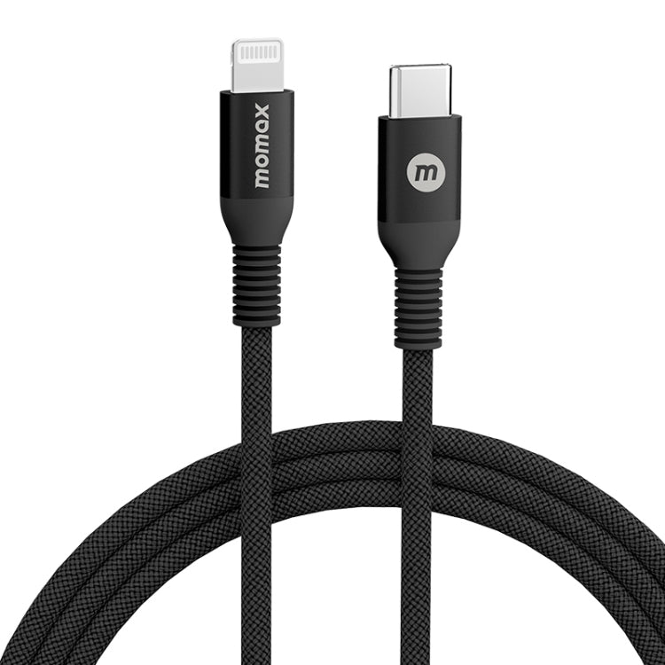 MOMAX DL51D Type-C / USB-C to 8 Pin PD Braided Fast Charging Cable, Length: 1.2m (Black) - HoMEdemic™ 
