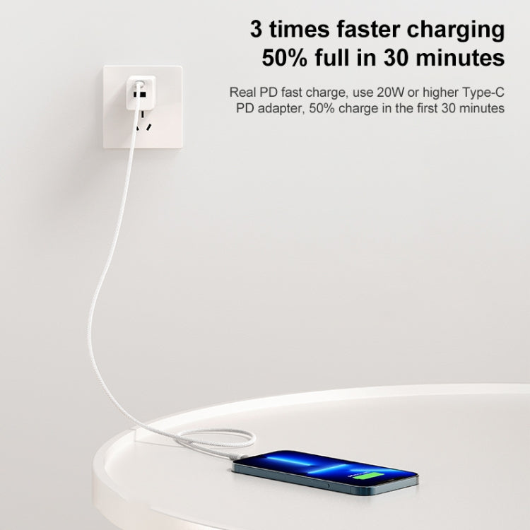 MOMAX DL51D Type-C / USB-C to 8 Pin PD Braided Fast Charging Cable, Length: 1.2m (Black) - HoMEdemic™ 