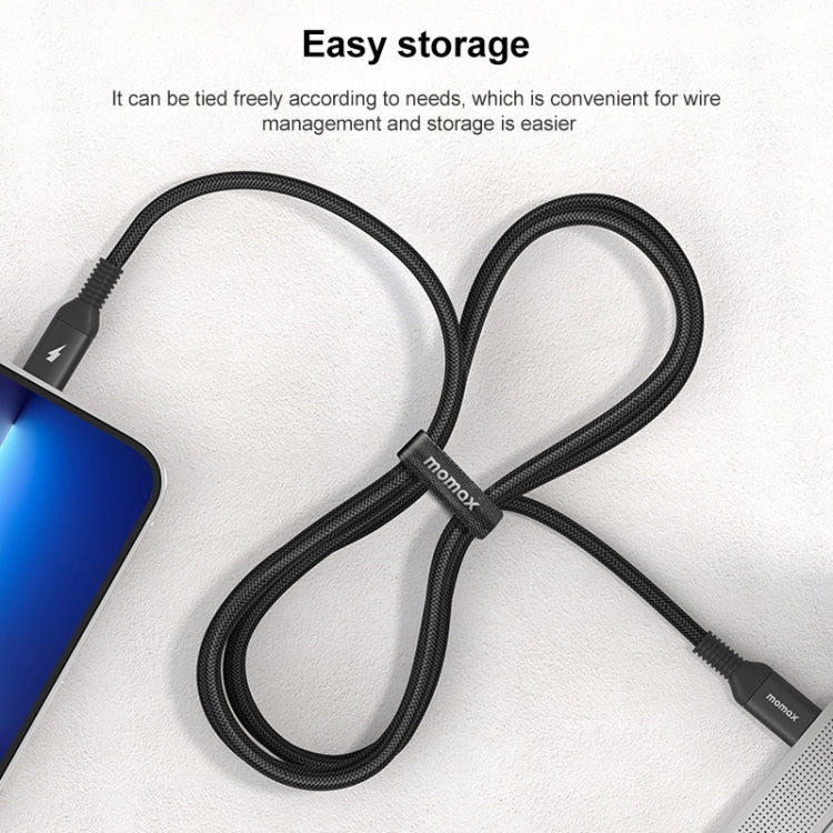 MOMAX DL51D Type-C / USB-C to 8 Pin PD Braided Fast Charging Cable, Length: 1.2m (Black) - HoMEdemic™ 