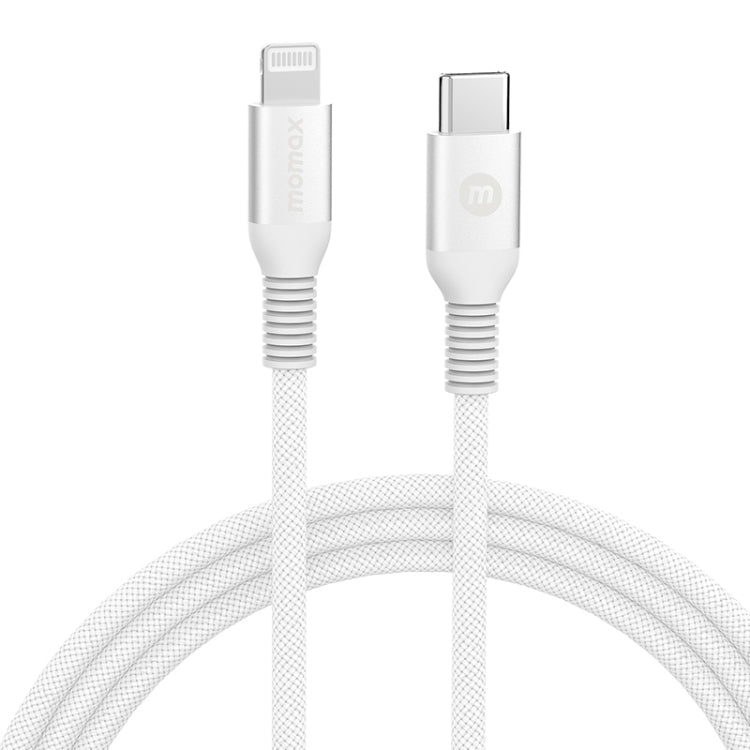 MOMAX DL51D Type-C / USB-C to 8 Pin PD Braided Fast Charging Cable, Length: 1.2m (White) - HoMEdemic™ 