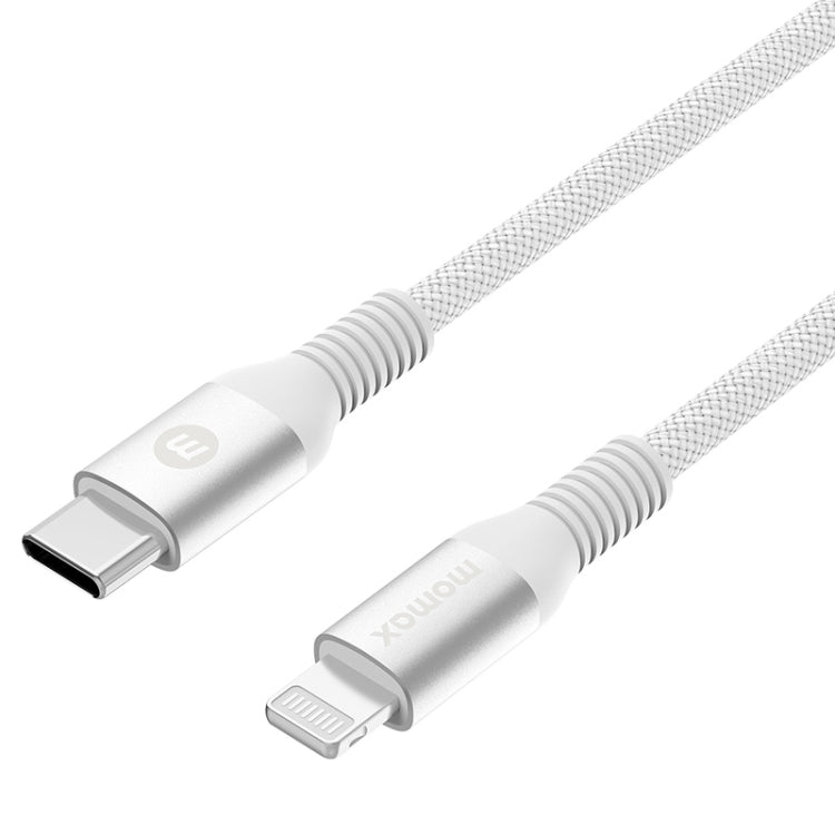 MOMAX DL51D Type-C / USB-C to 8 Pin PD Braided Fast Charging Cable, Length: 1.2m (White) - HoMEdemic™ 