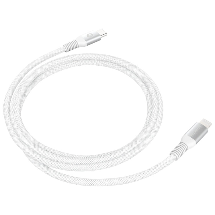 MOMAX DL51D Type-C / USB-C to 8 Pin PD Braided Fast Charging Cable, Length: 1.2m (White) - HoMEdemic™ 