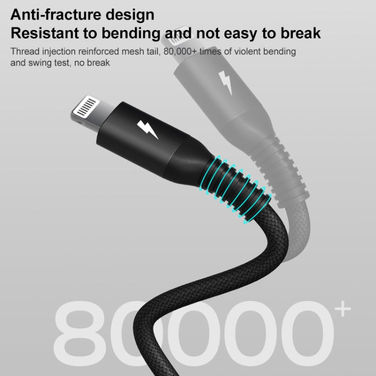 MOMAX DL51D Type-C / USB-C to 8 Pin PD Braided Fast Charging Cable, Length: 1.2m (White) - HoMEdemic™ 