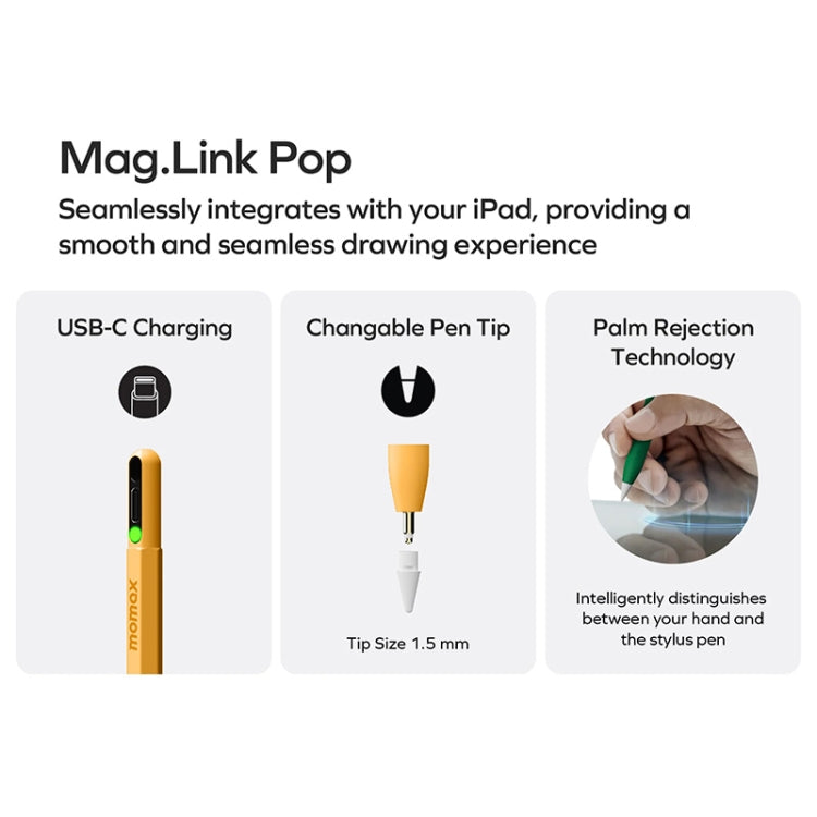 MOMAX TP10 Mag Link Pop Rainbow Touch Pen Capacitive Pen(Black) - HoMEdemic™ 