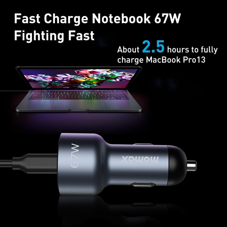 MOMAX UC16E 67W USB-C / Type-C + USB Dual Ports Car Charger - HoMEdemic™ 