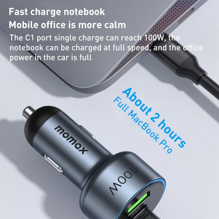 MOMAX UC17E 100W USB-C / Type-C x 2 + USB Three Ports Car Charger - HoMEdemic™ 